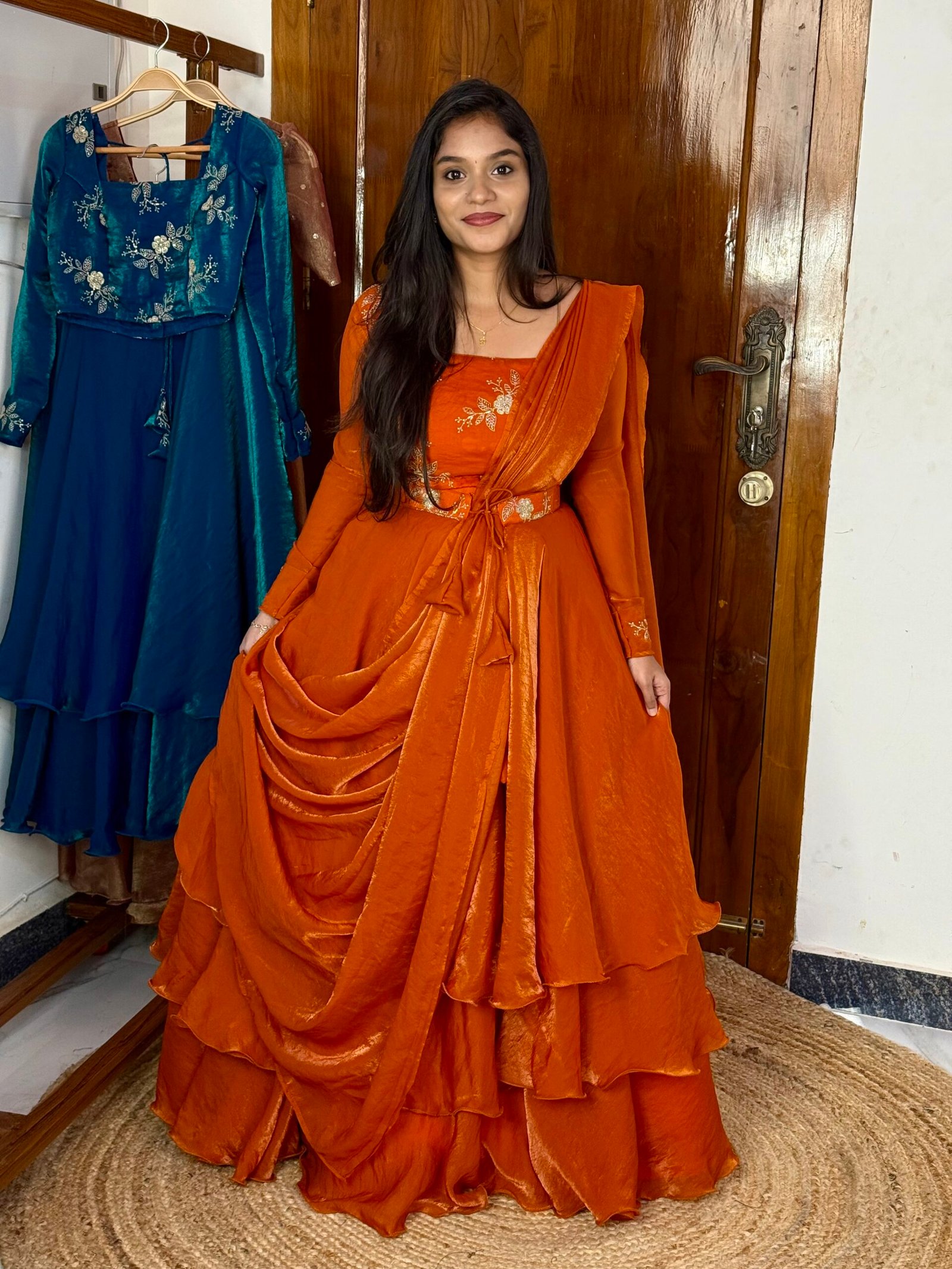 3 in 1 LEHENGA - Rust Orange