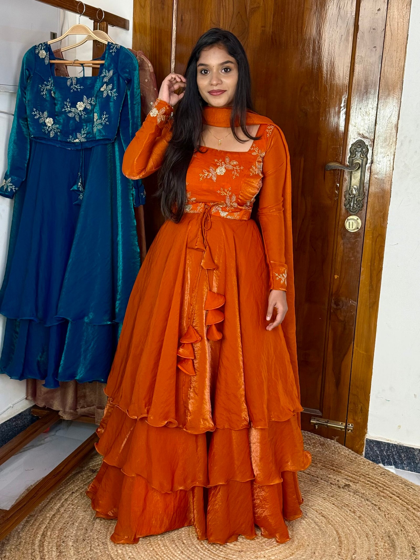 3 in 1 LEHENGA - Rust Orange