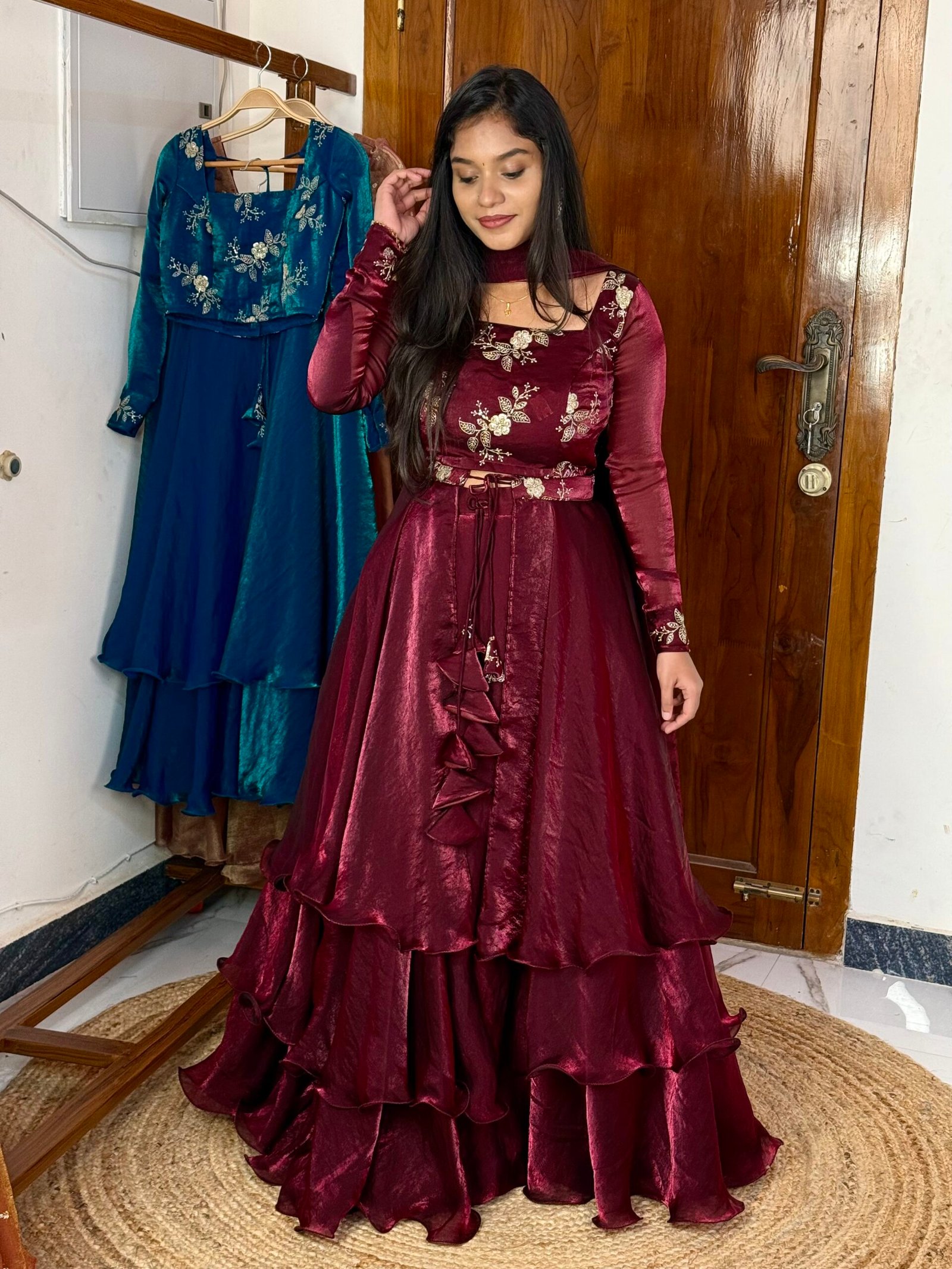 3 in 1 LEHENGA - Wine