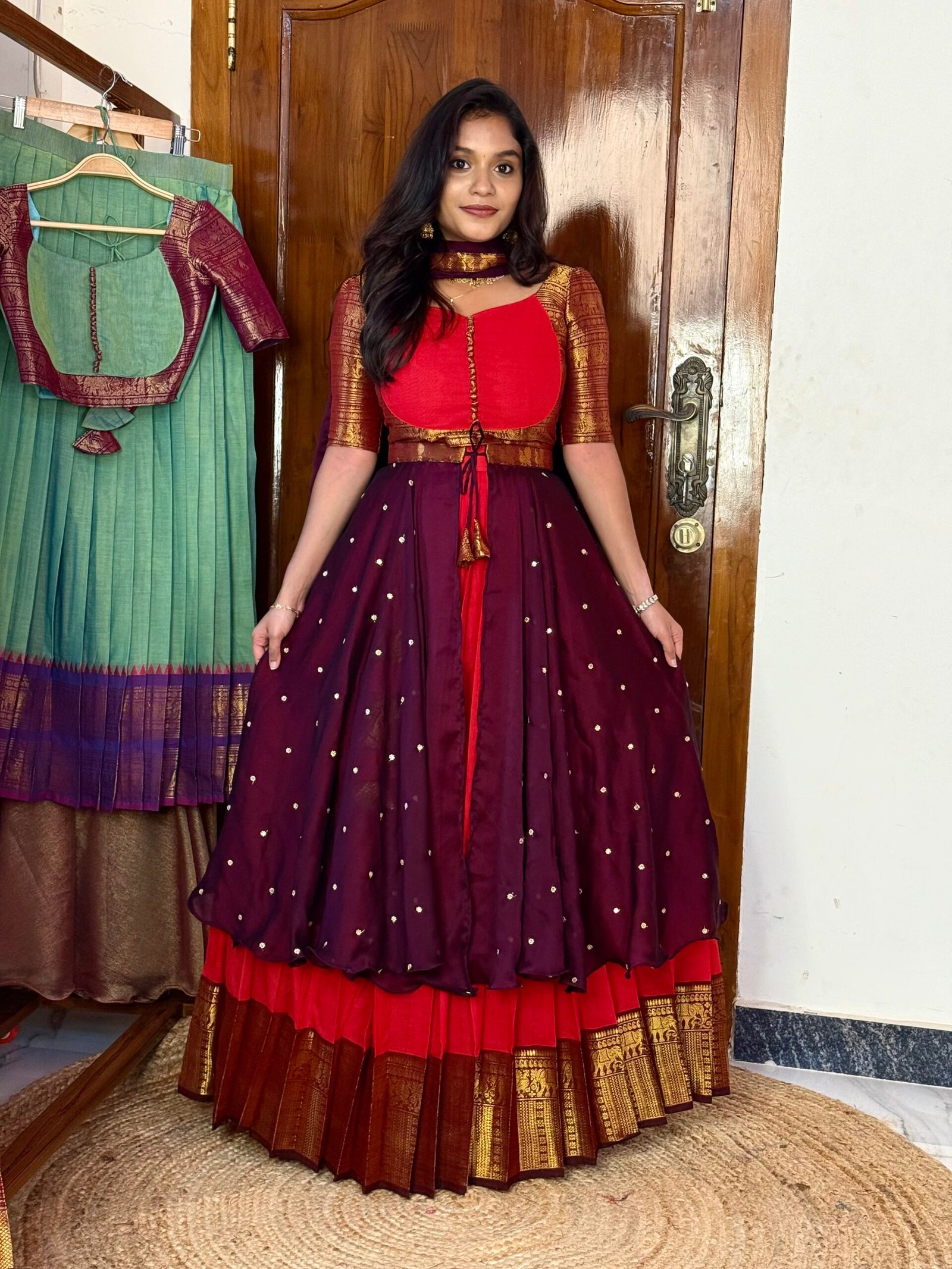 4 in 1 ZARI SIRPAM Lehenga set