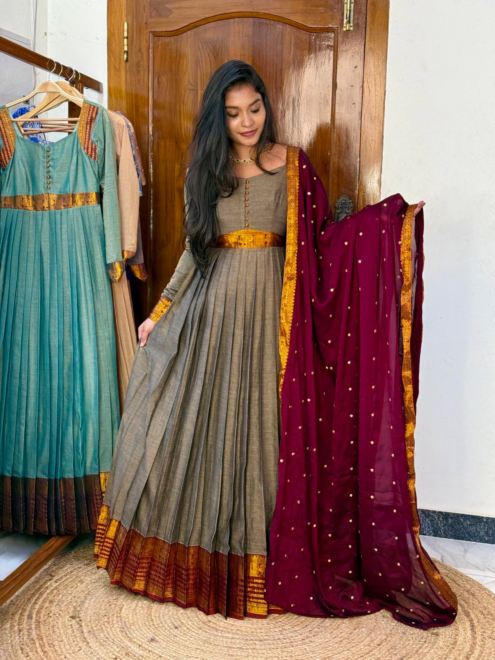 Ezhil Grey Maxi dress