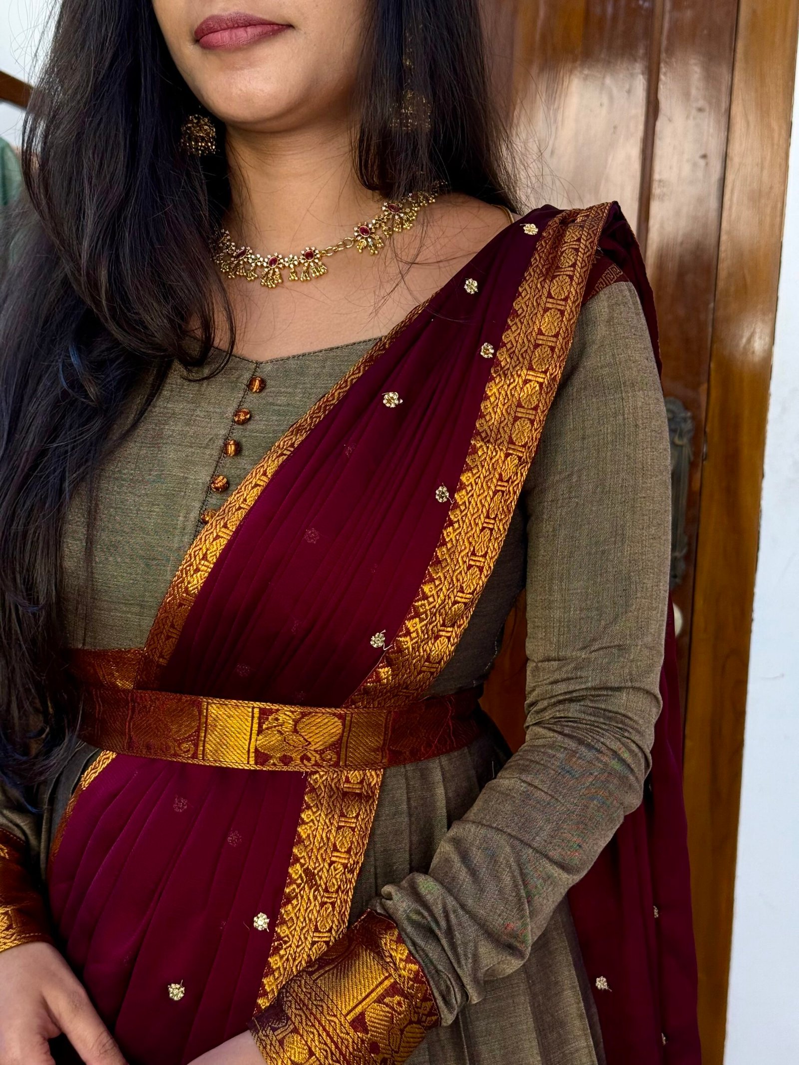Ezhil Grey Maxi dress
