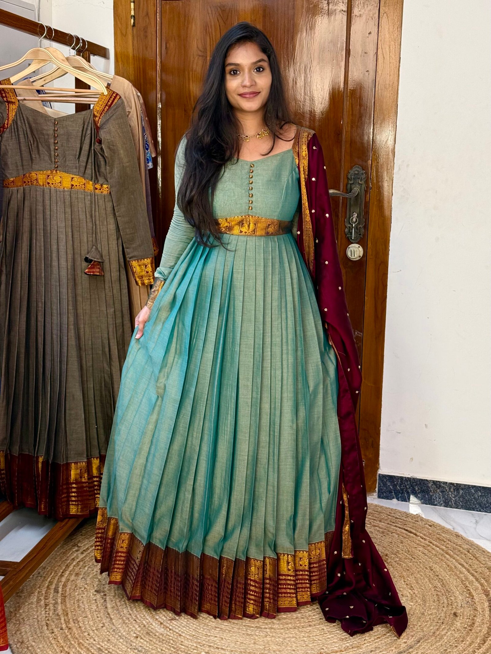 Ezhil Ocean blue Maxi dress