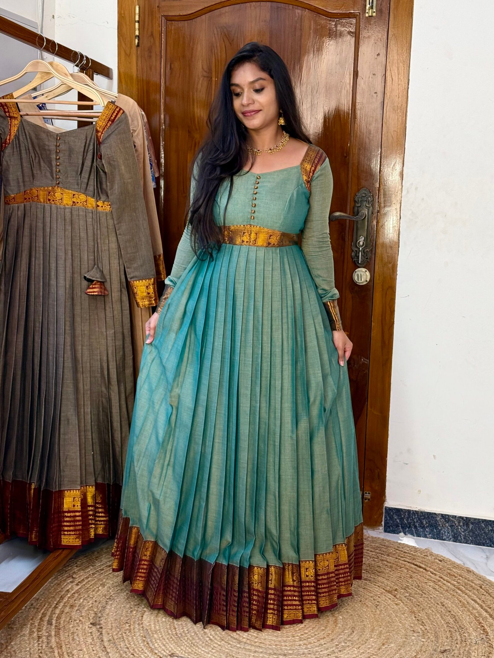 Ezhil Ocean blue Maxi dress