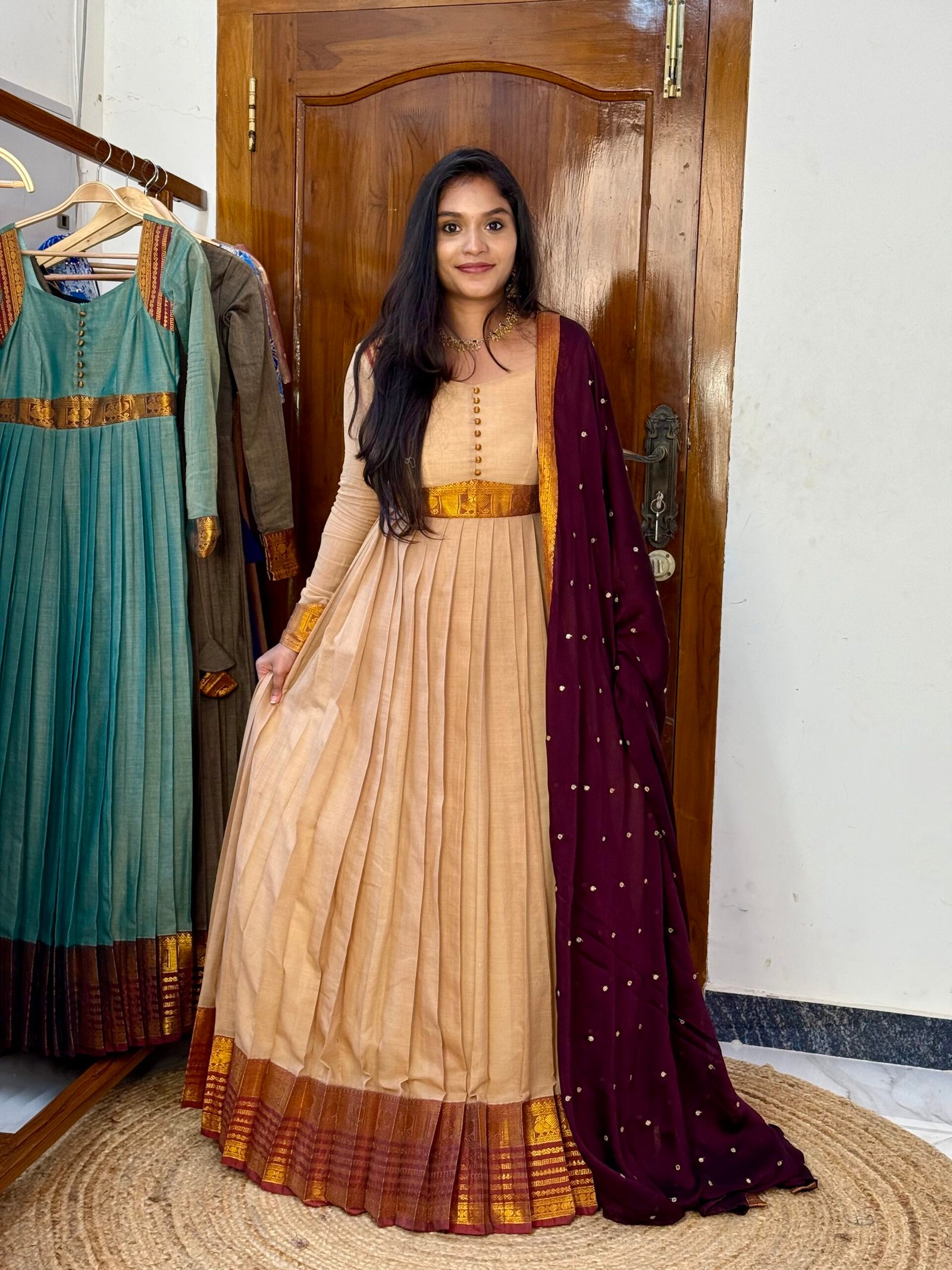 Ezhil Off white Maxi dress
