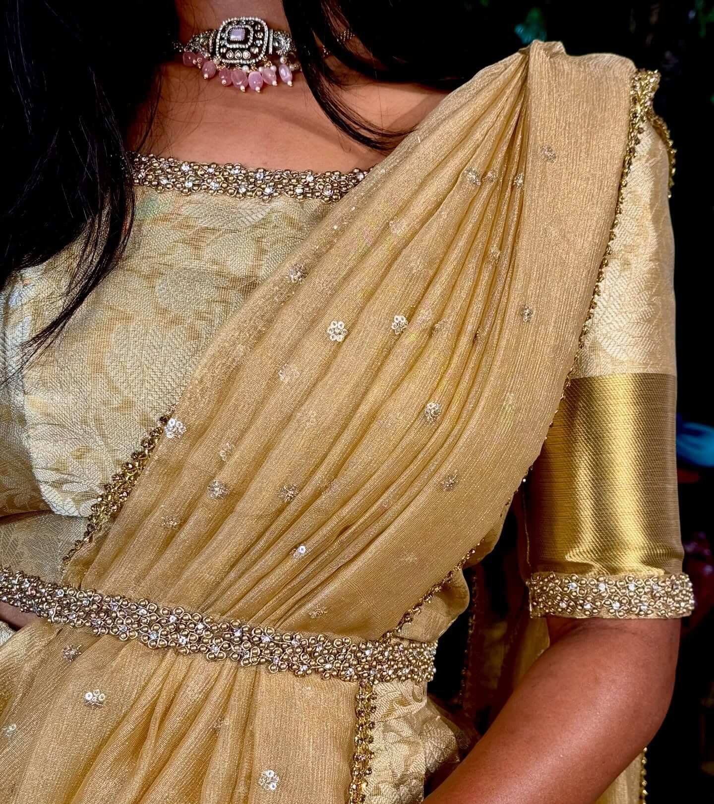 Gold Tissue silk Lehenga