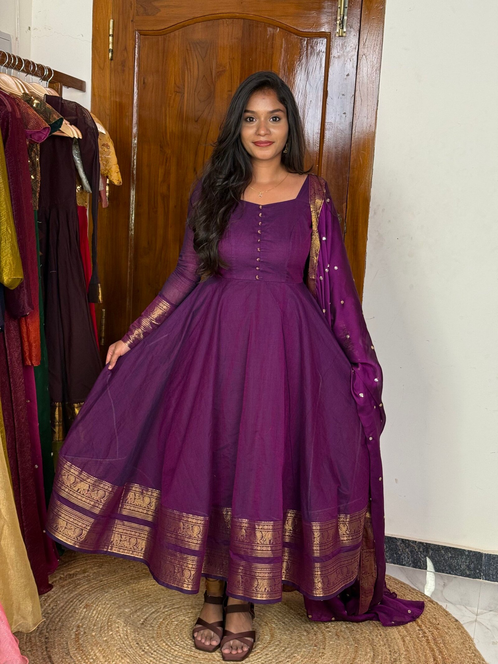 Mayil Anarkali Purple