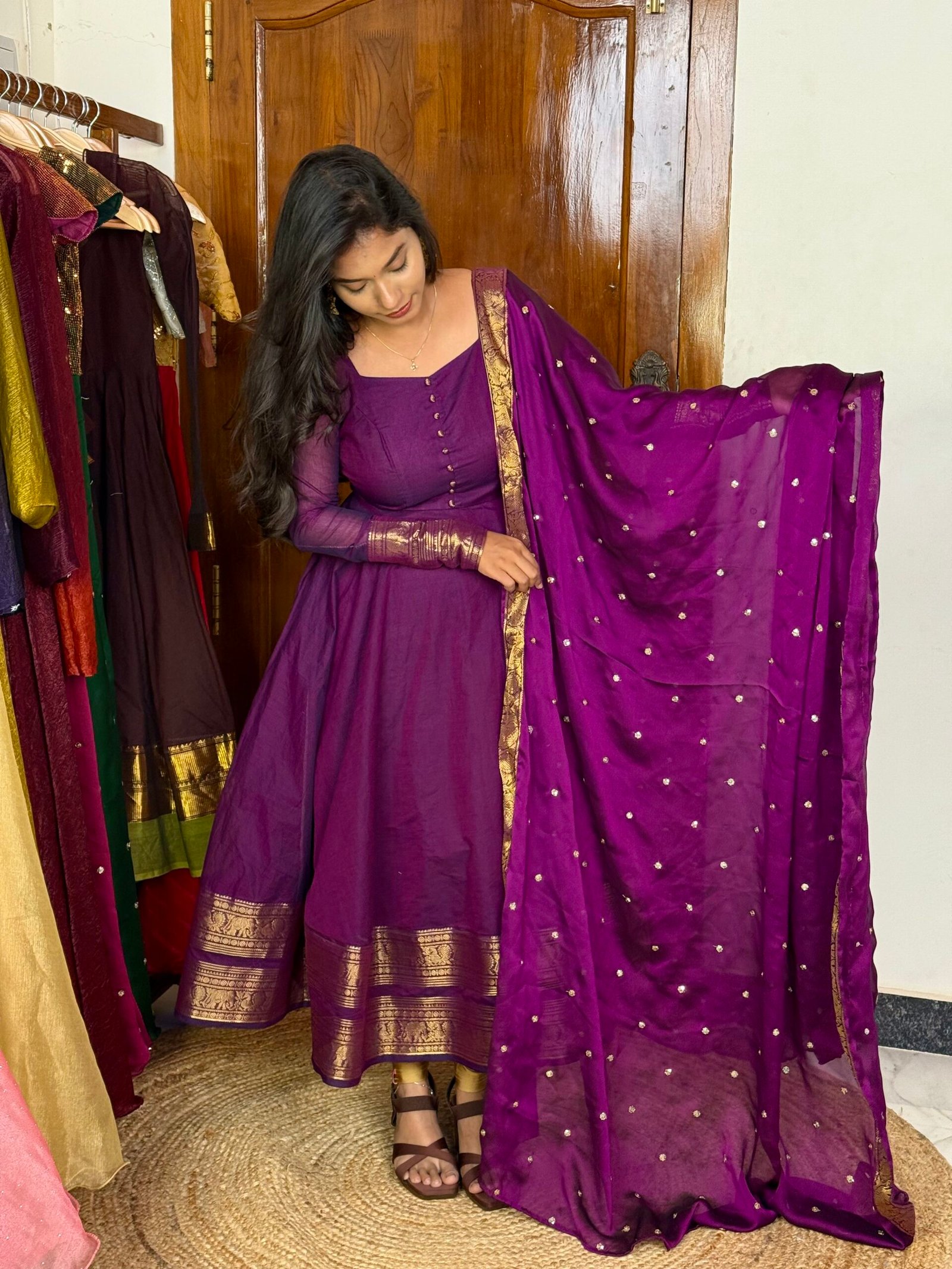 Mayil Anarkali Purple