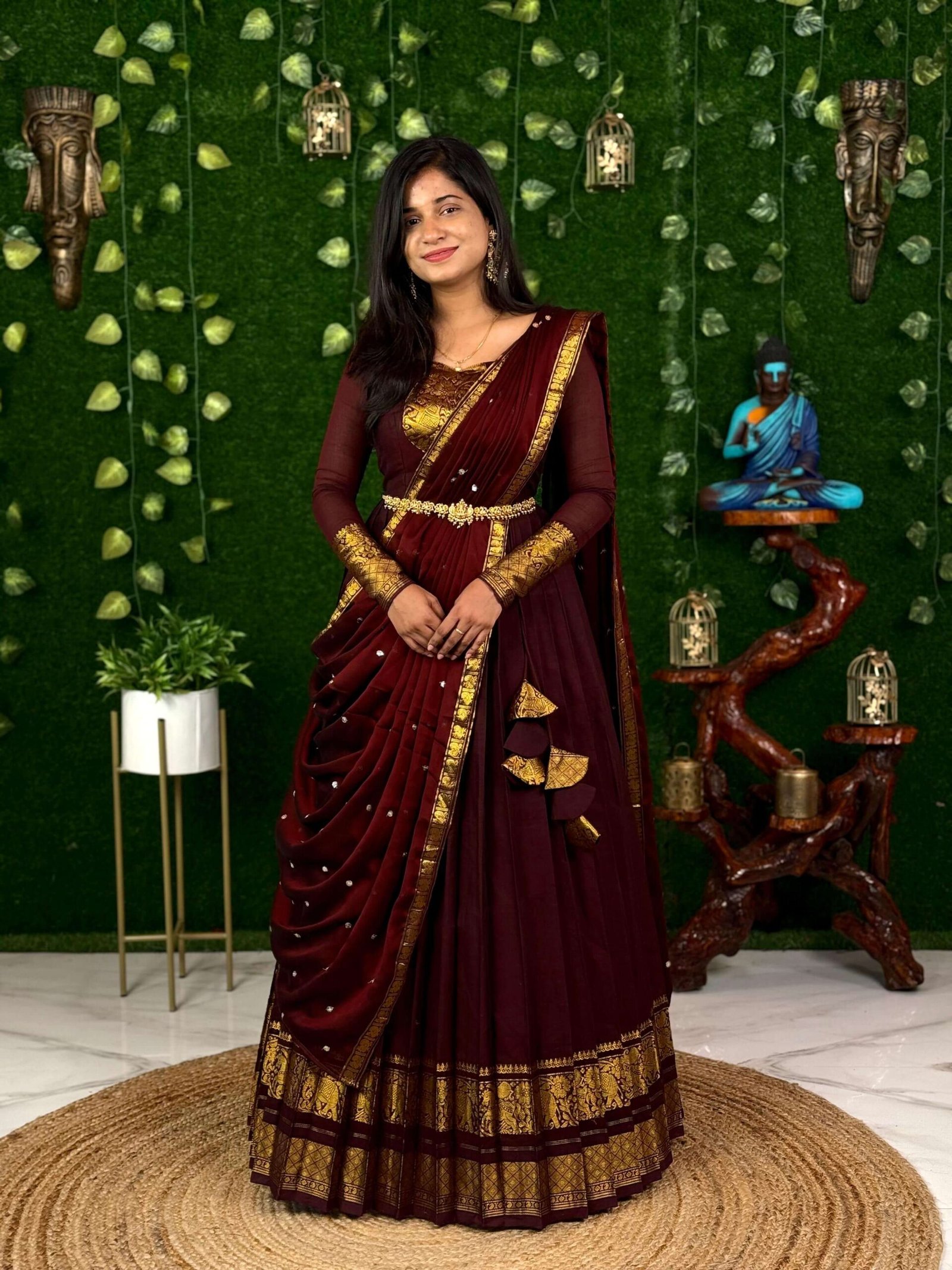 MAYIL - BROWN Half saree