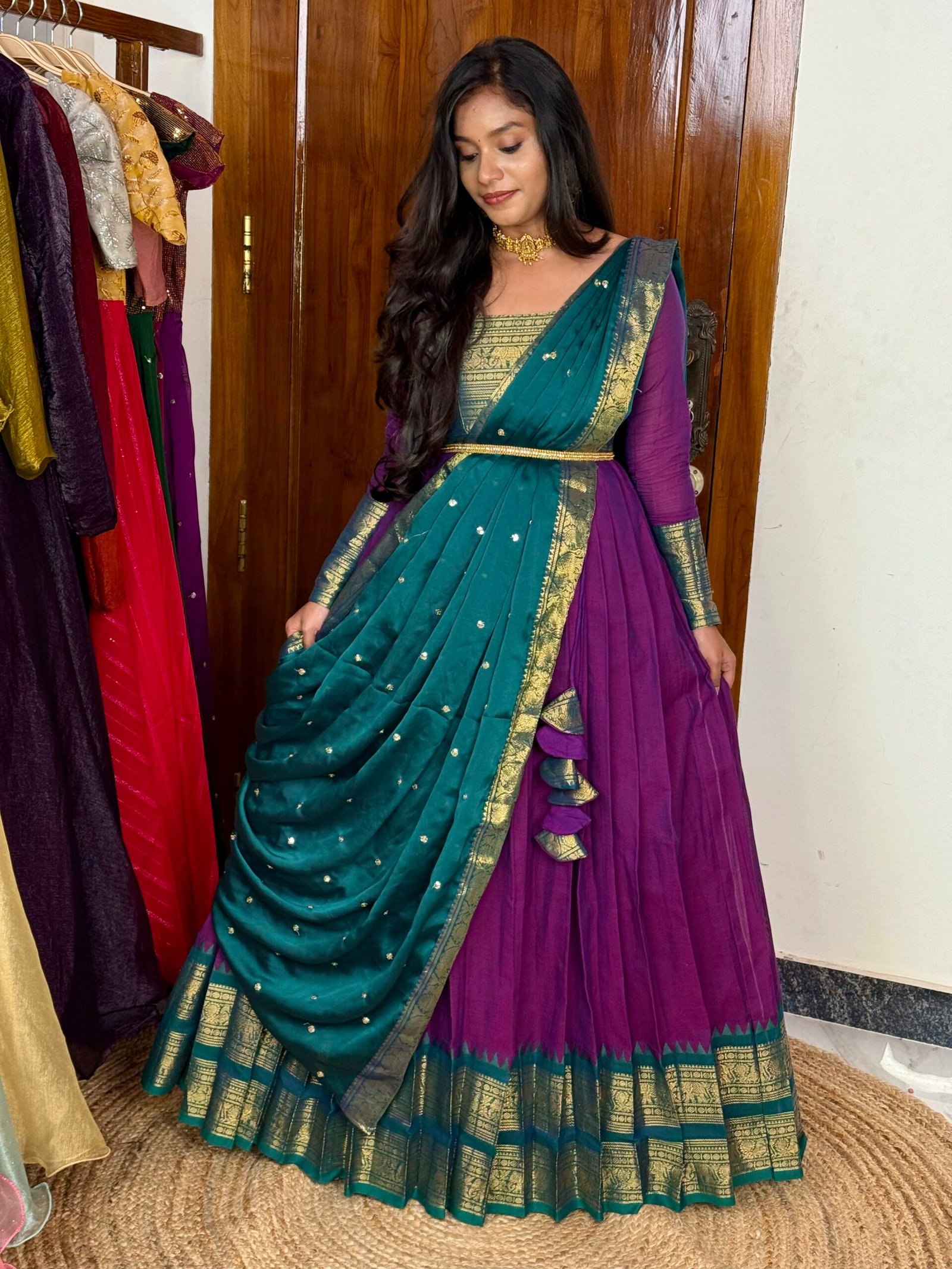 Mayil Maxi - Purple And Teal