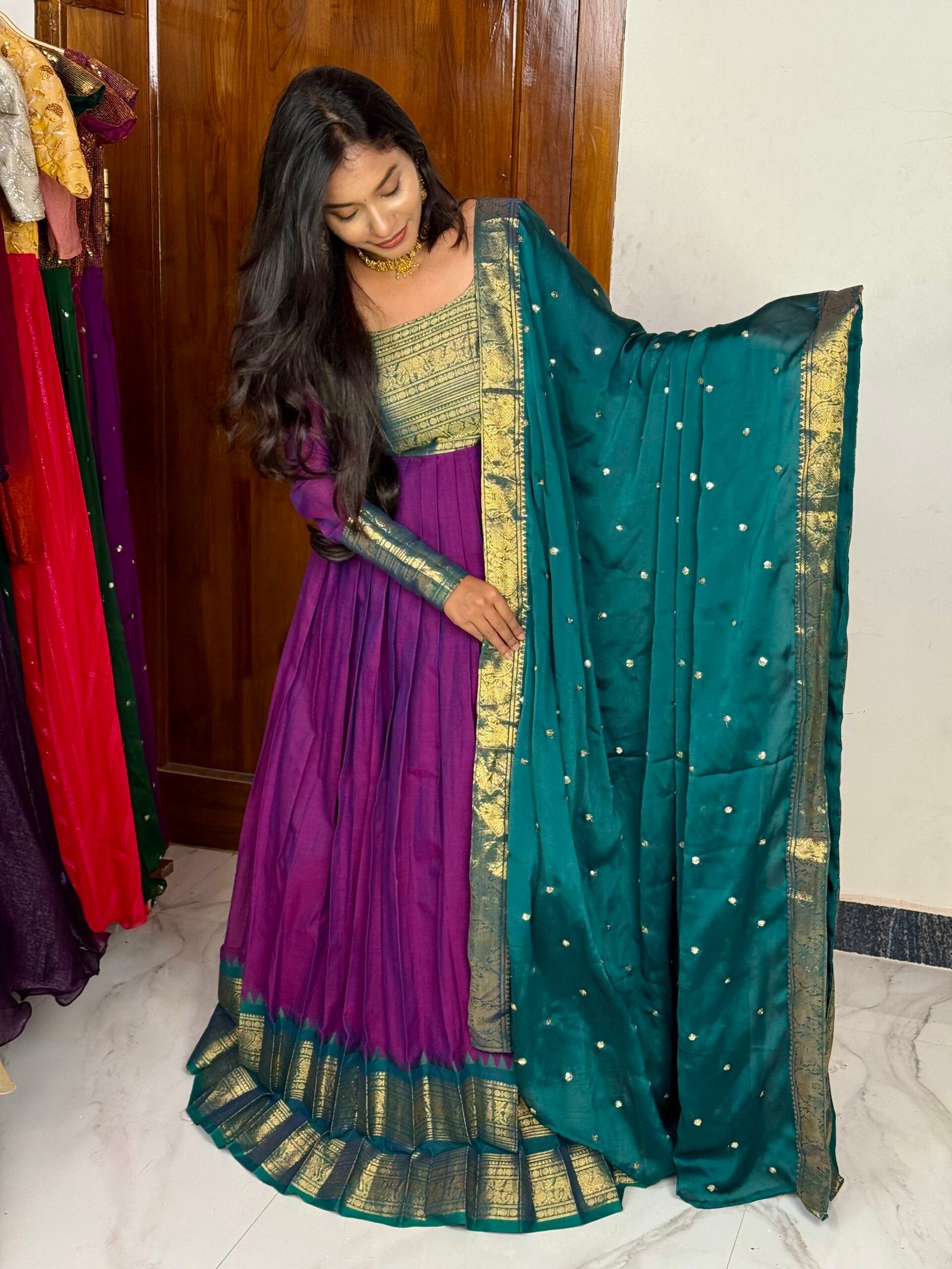 Mayil Maxi - Purple And Teal