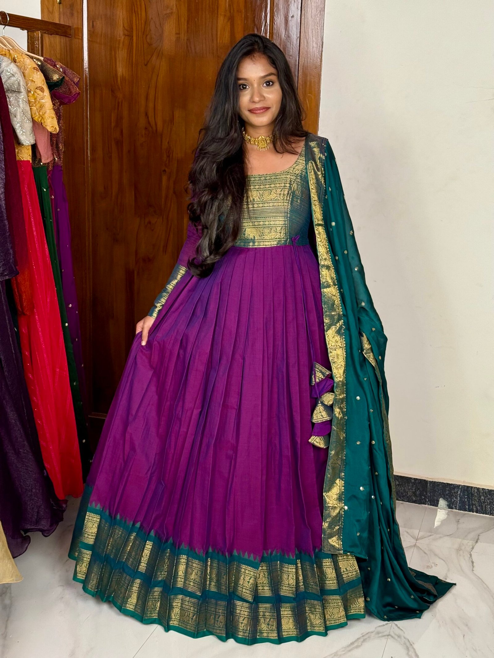 Mayil Maxi - Purple And Teal