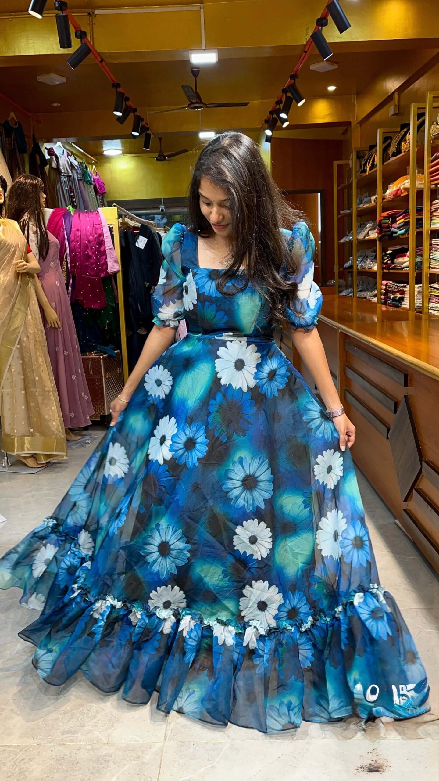 RUFFLED FLORAL ORGANZA (Maxi)