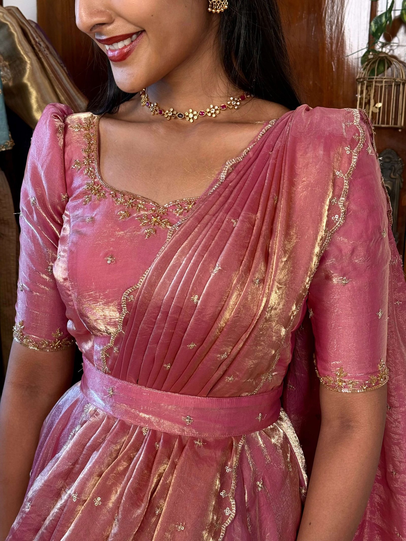 3 in 1 Pink AIRA Lehenga