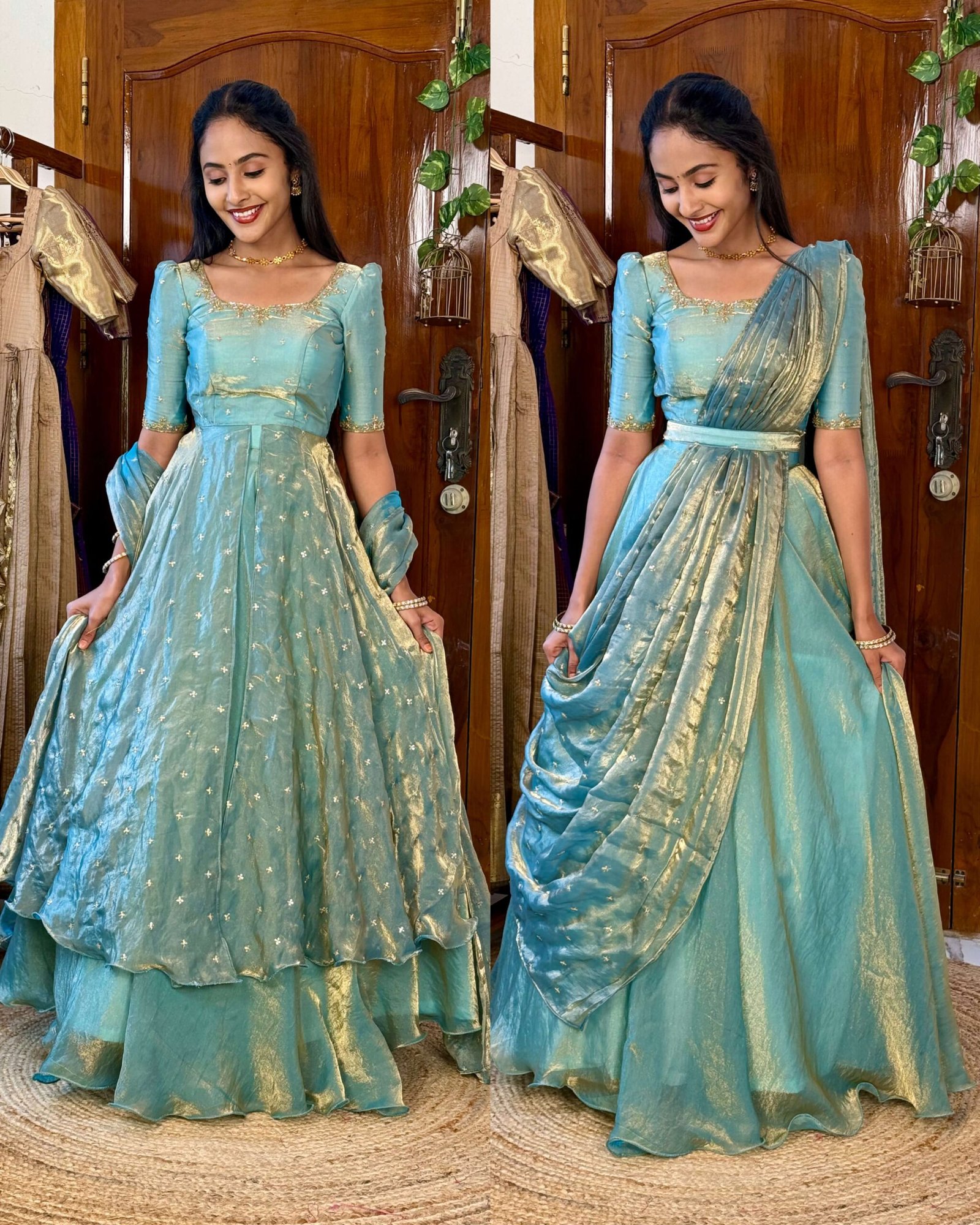 3 in 1 Ice blue AIRA Lehenga