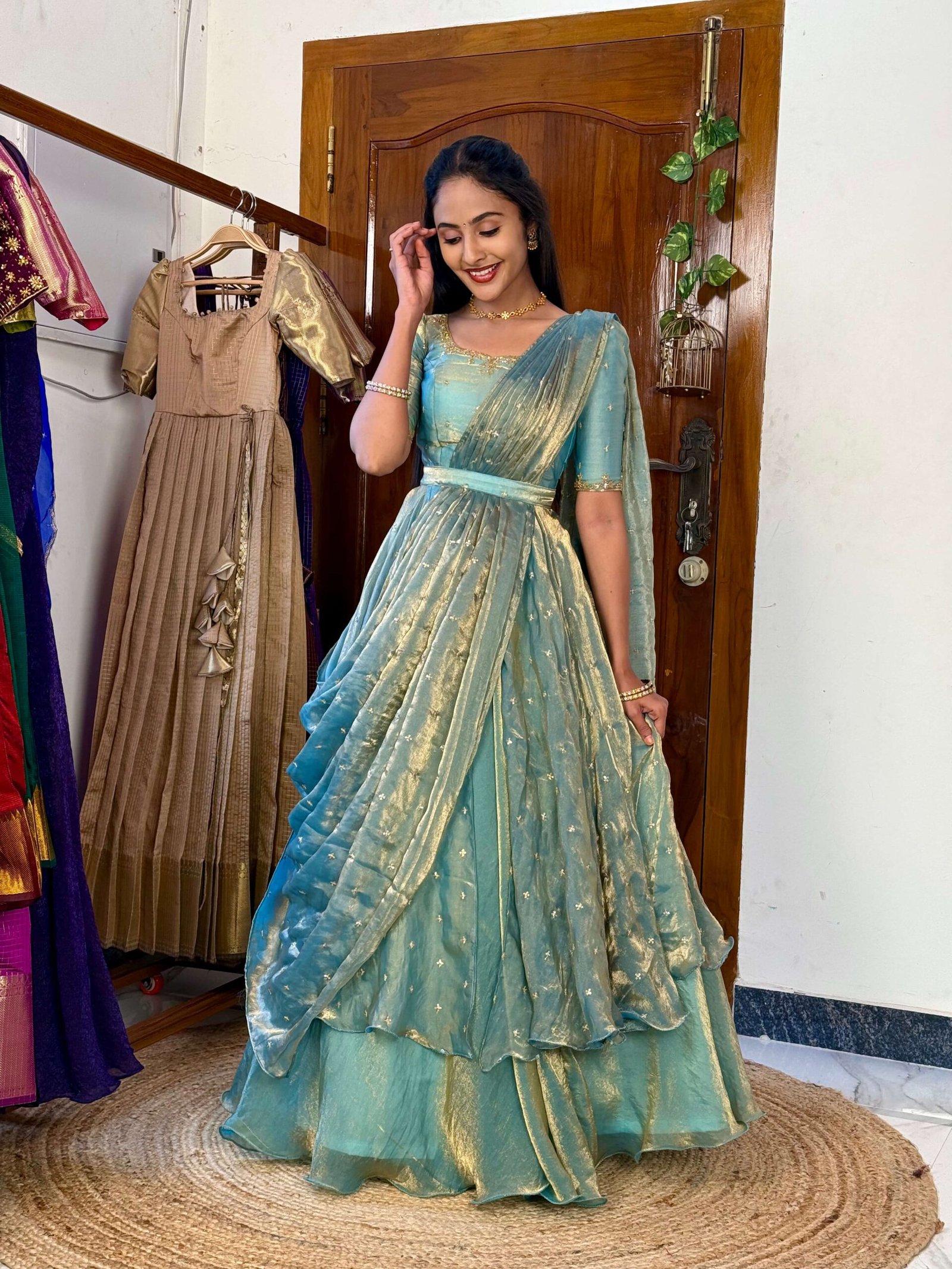 3 in 1 Ice blue AIRA Lehenga