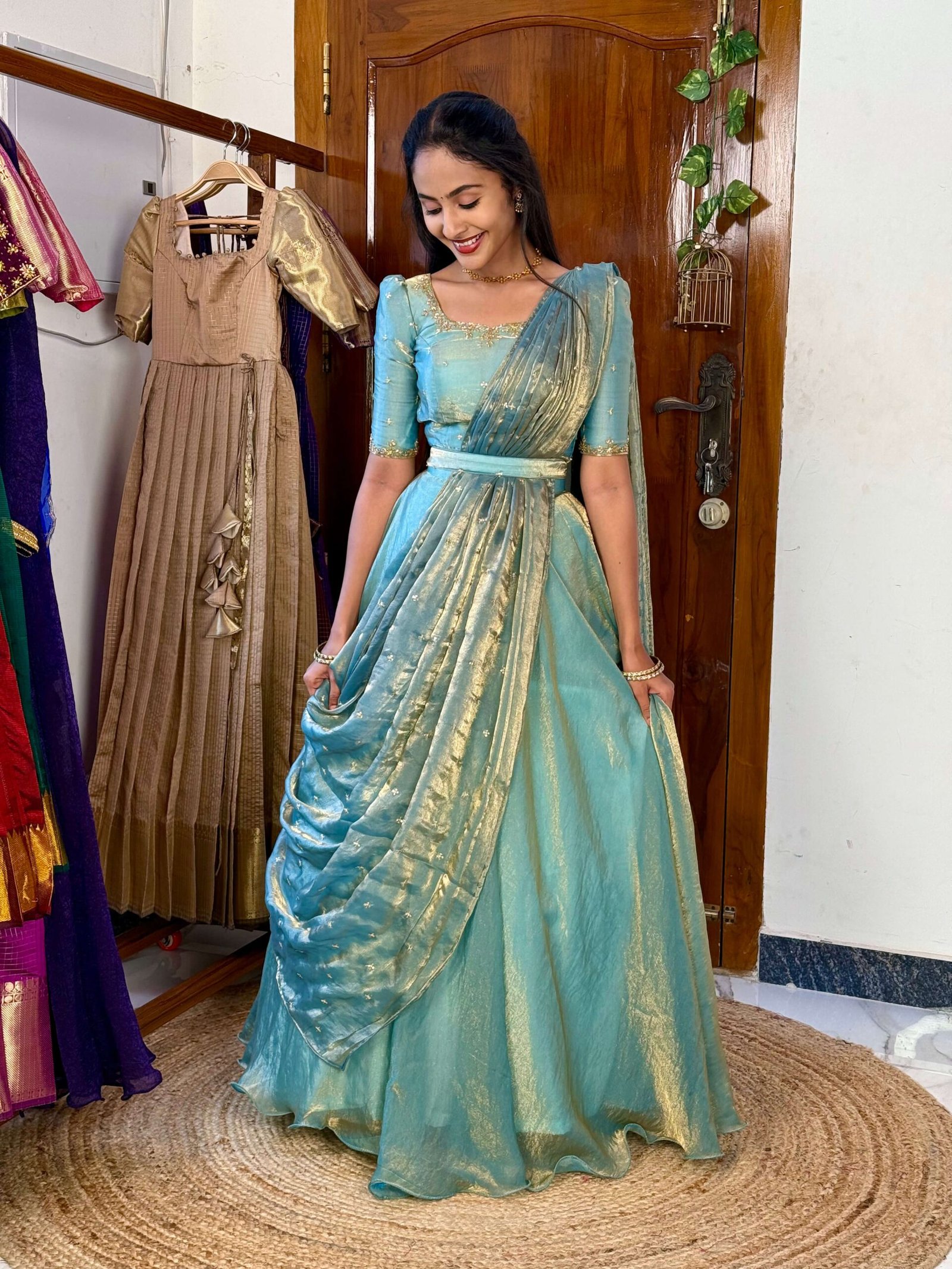 3 in 1 Ice blue AIRA Lehenga