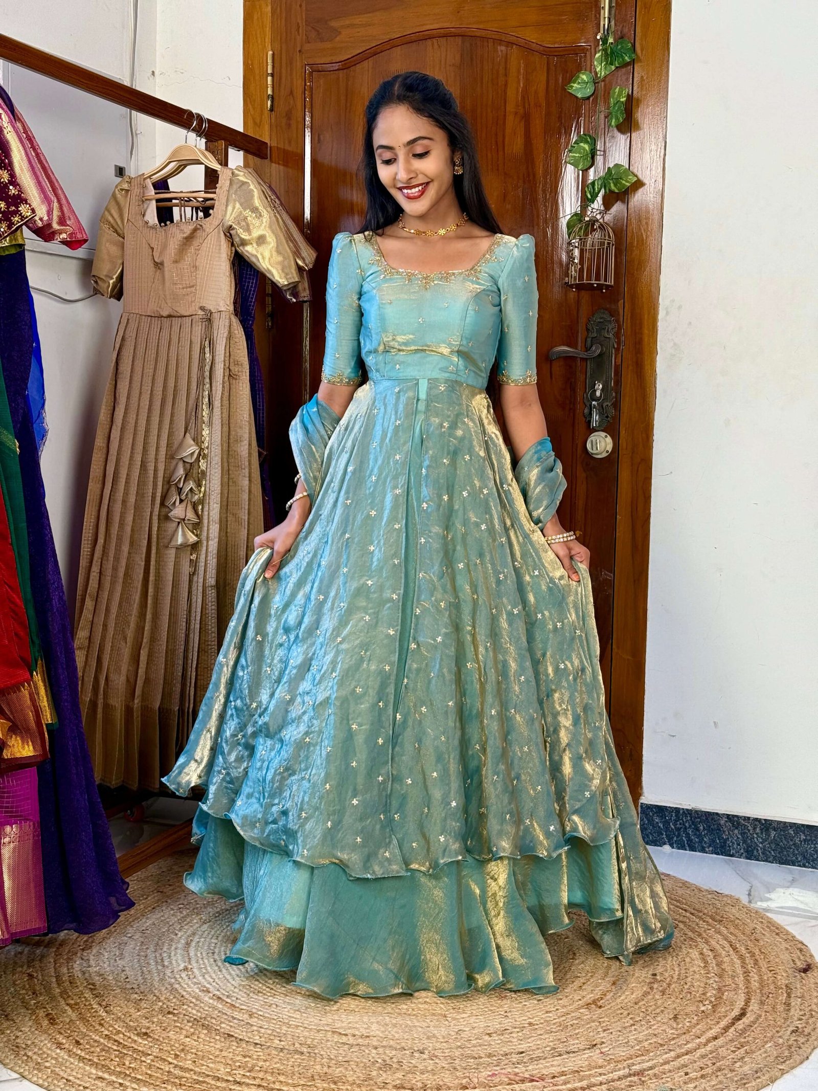 3 in 1 Ice blue AIRA Lehenga