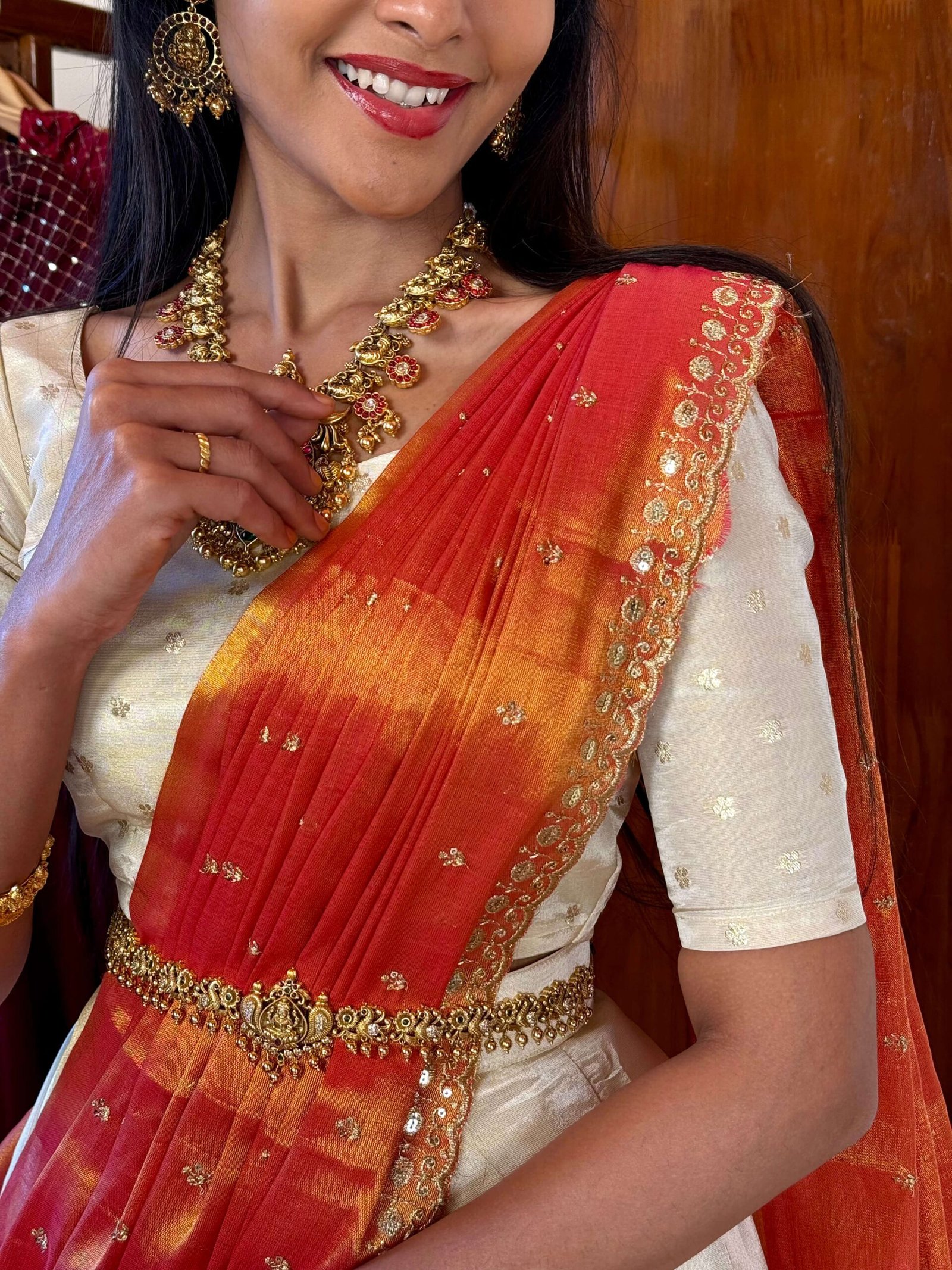 Nila onam vastra lehenga set