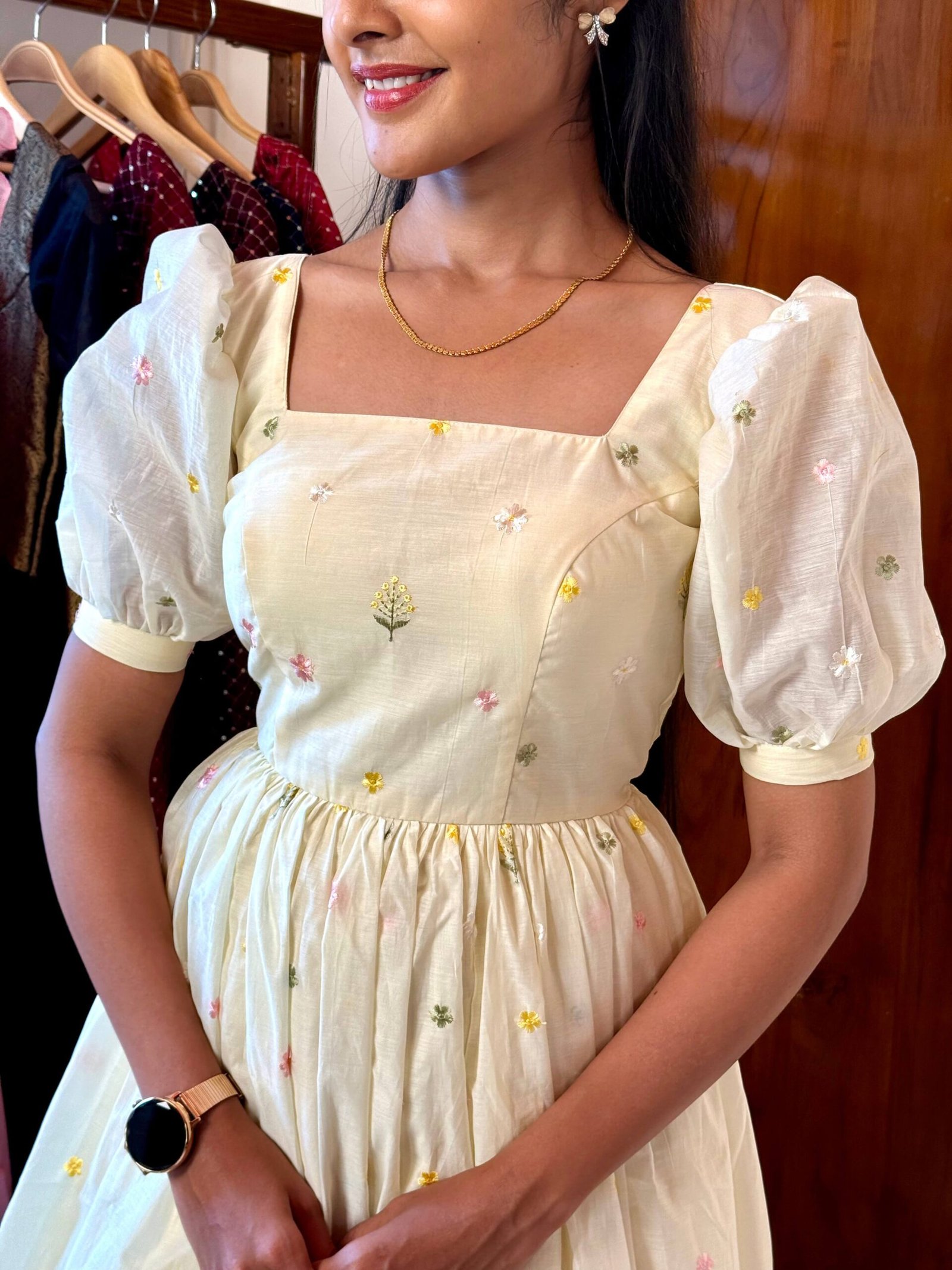 Tulip white mul chanderi summer wear