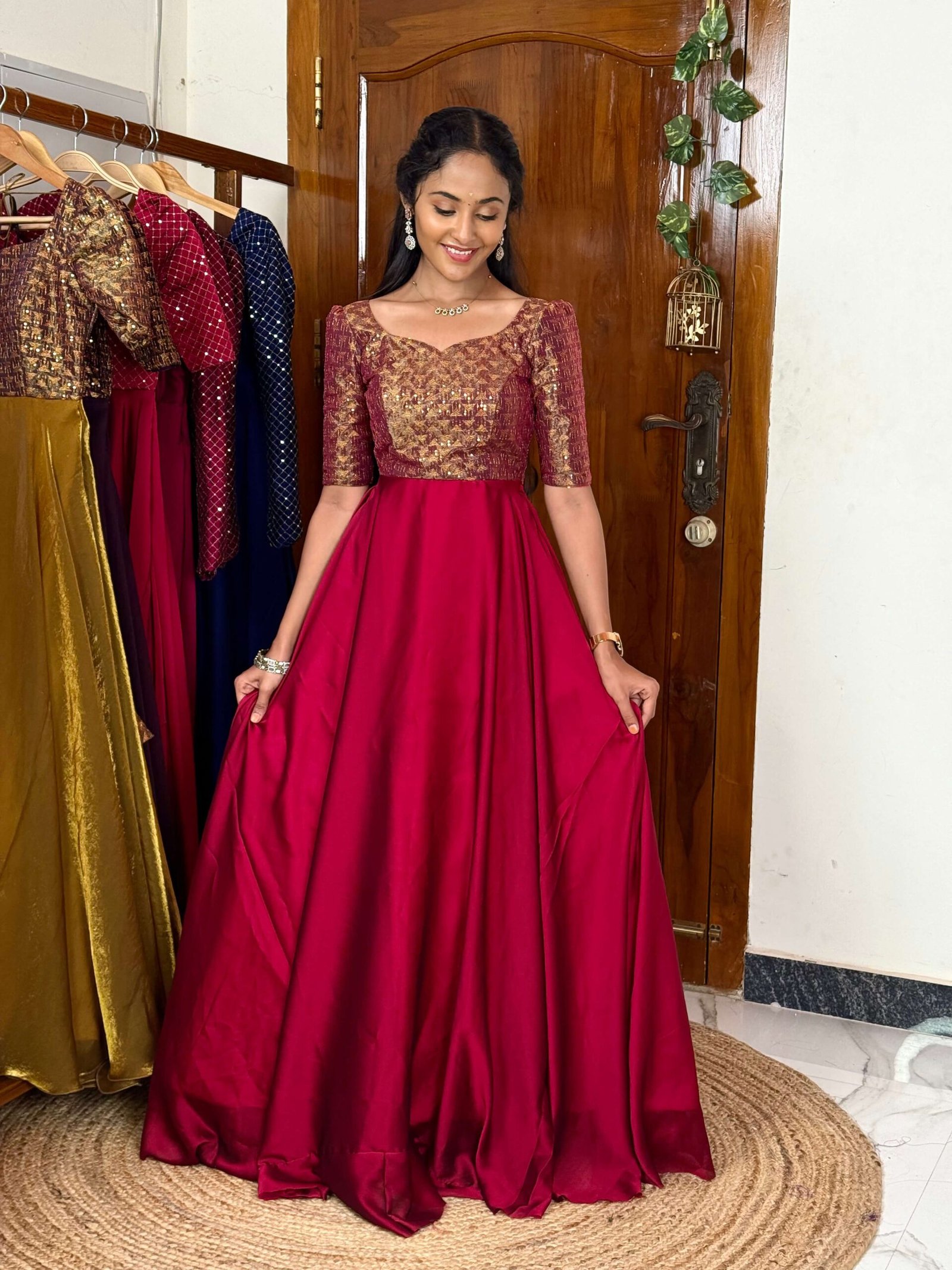 Hazel dark pink maxi
