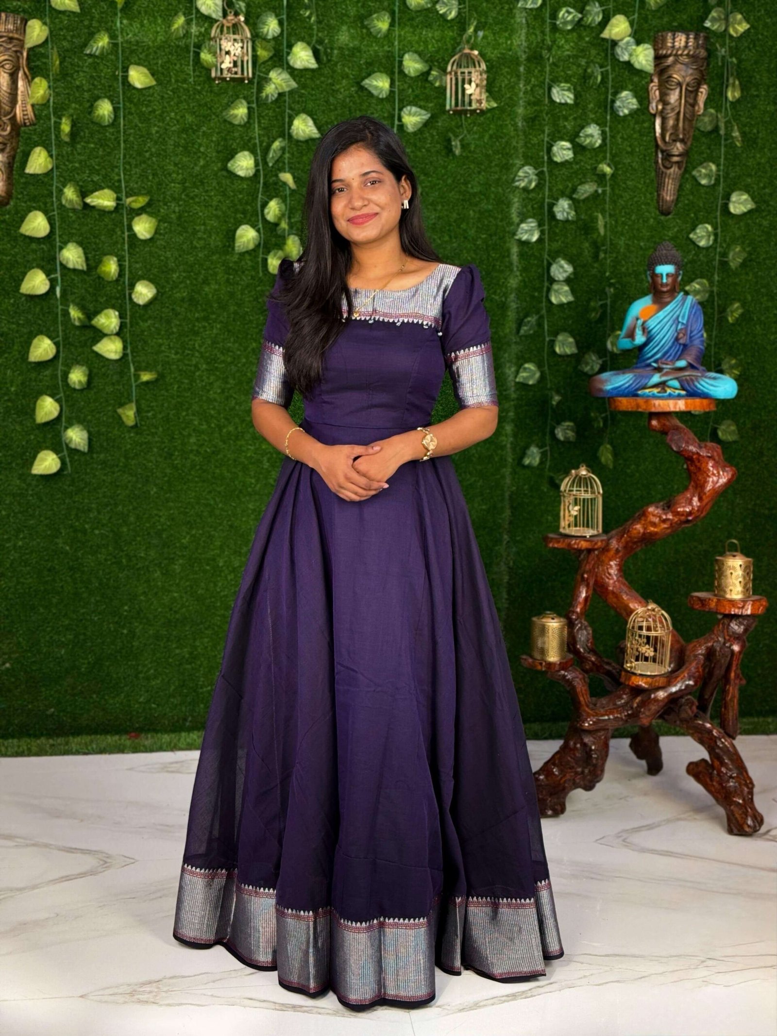 SILVER ZARI - DARK PURPLE (Maxi)