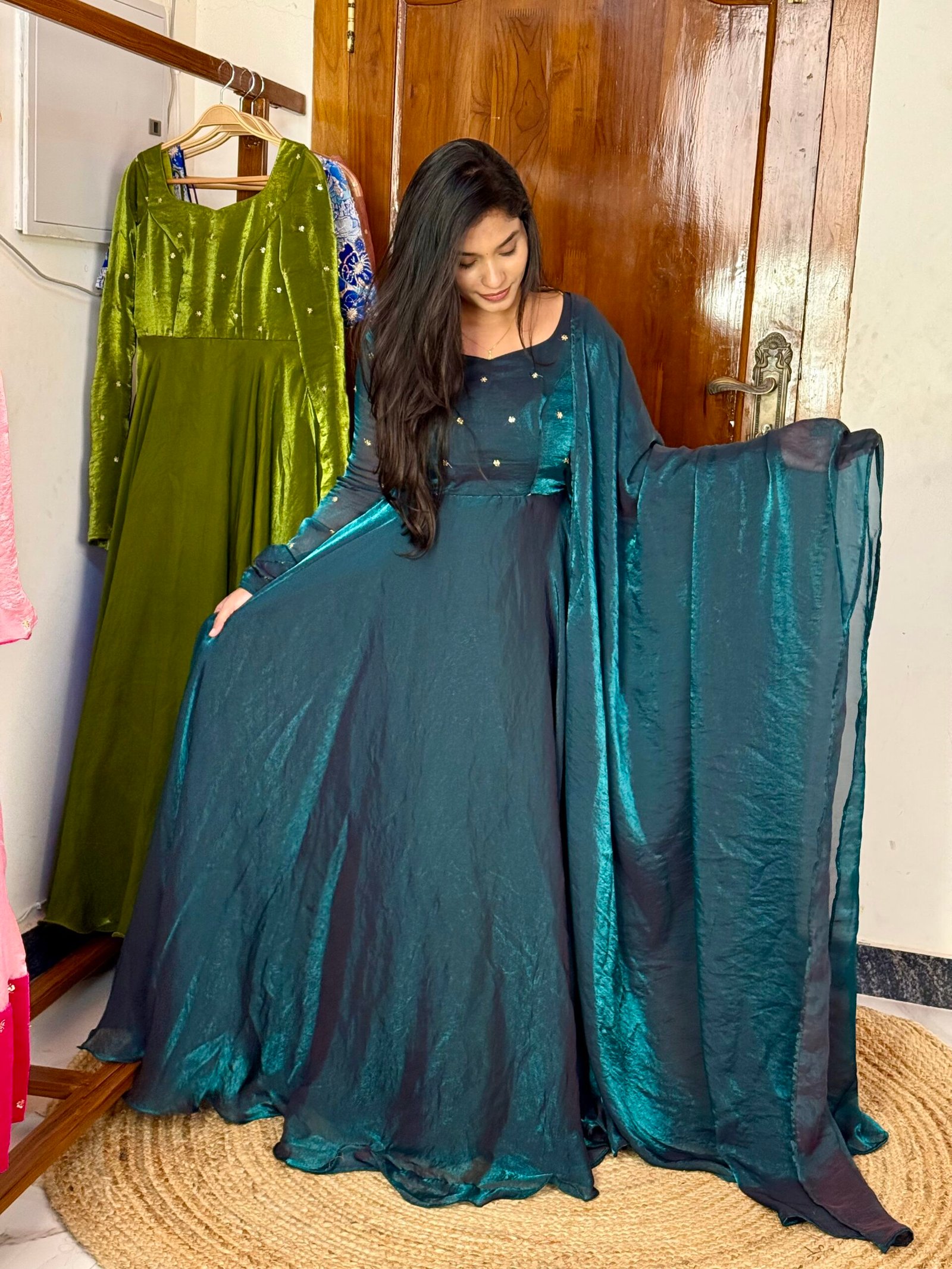 SPARROW - Peacock blue maxi