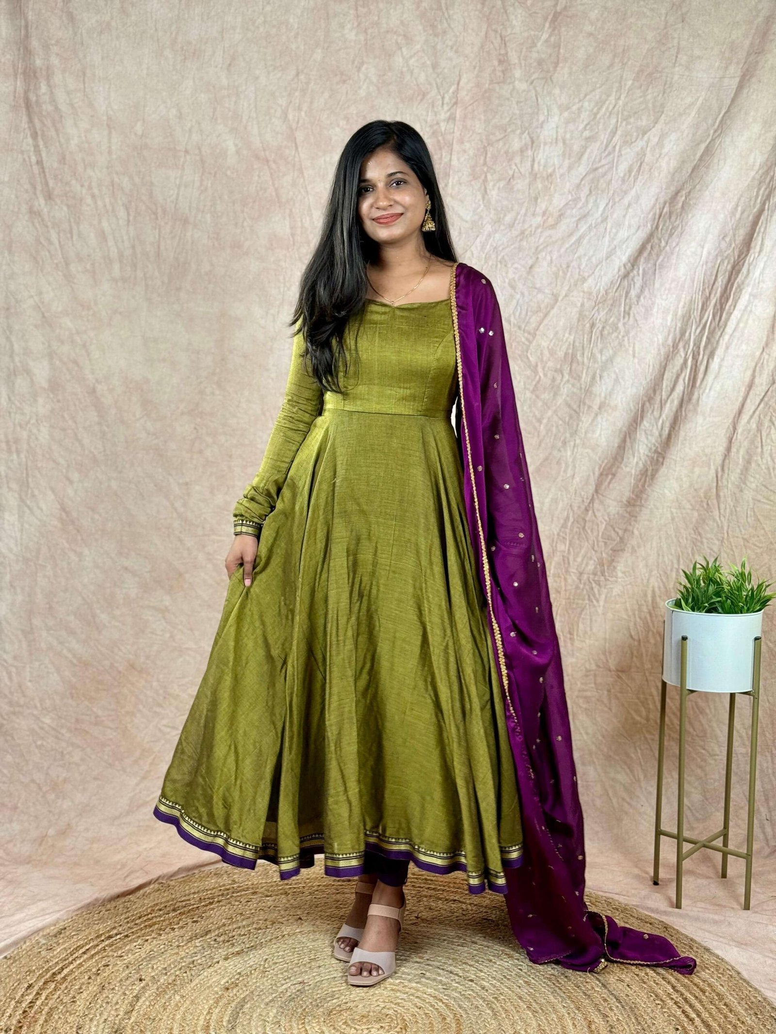 THOORIGAI -MEHENDI GREEN & PURPLE (Maxi)