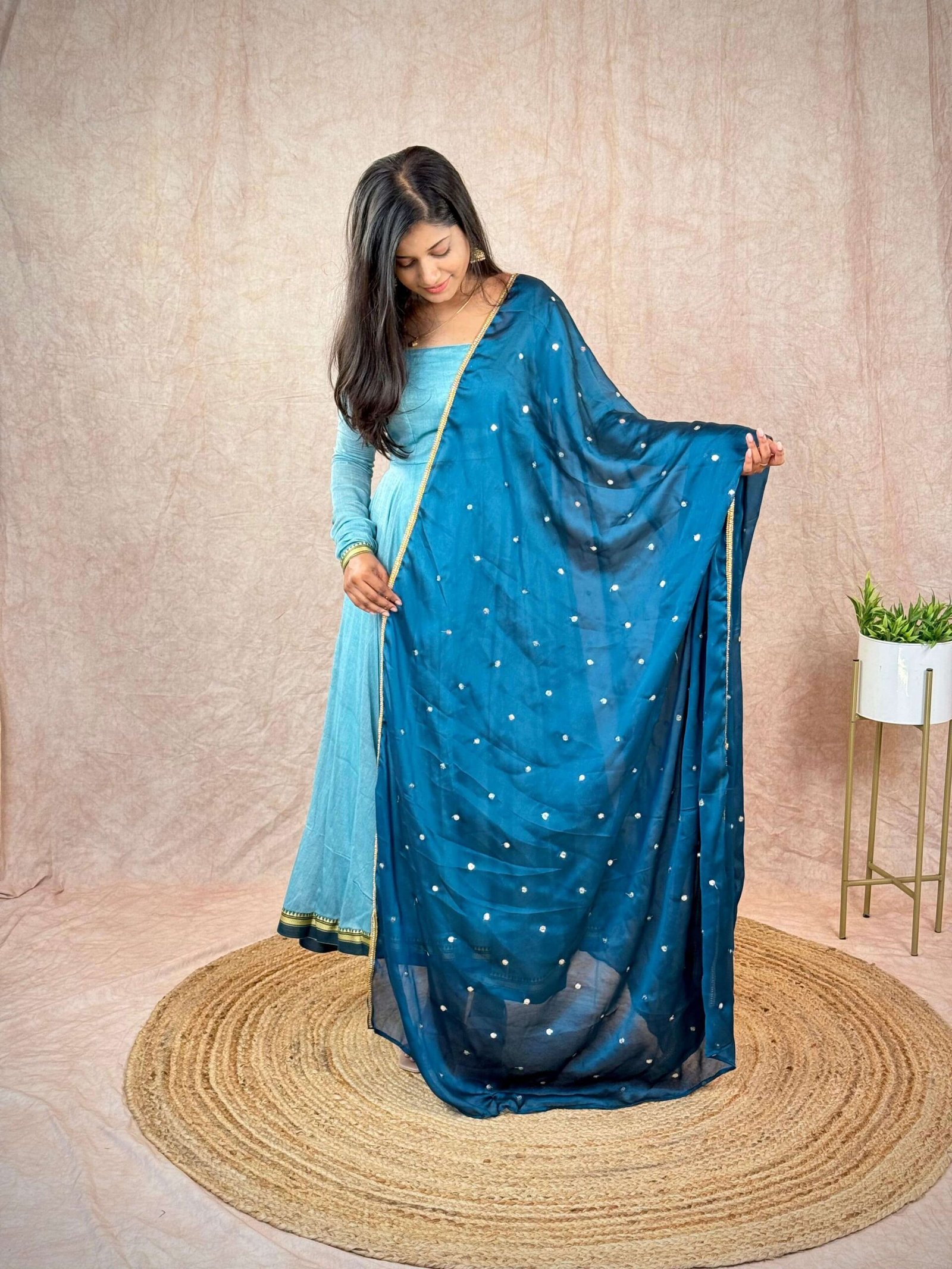 THOORIGAI - SKY BLUE & TEAL (Maxi)