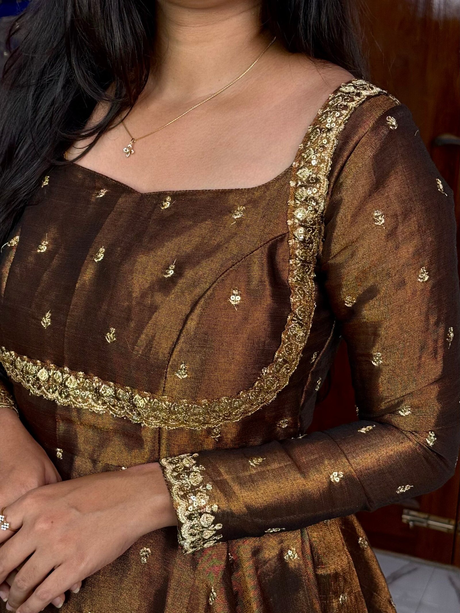 Tissue Cotton Maxi Dress Brown